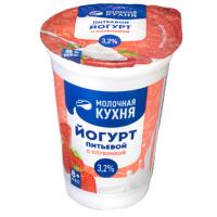 Йогурт Молочная кухня 4 витамина А/В6/Е/Д3 с клубникой 240гр 3,2% пл/ст 