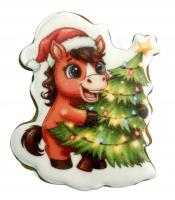 Пряник фотопечать 60г Лошадка с ёлкой 2026