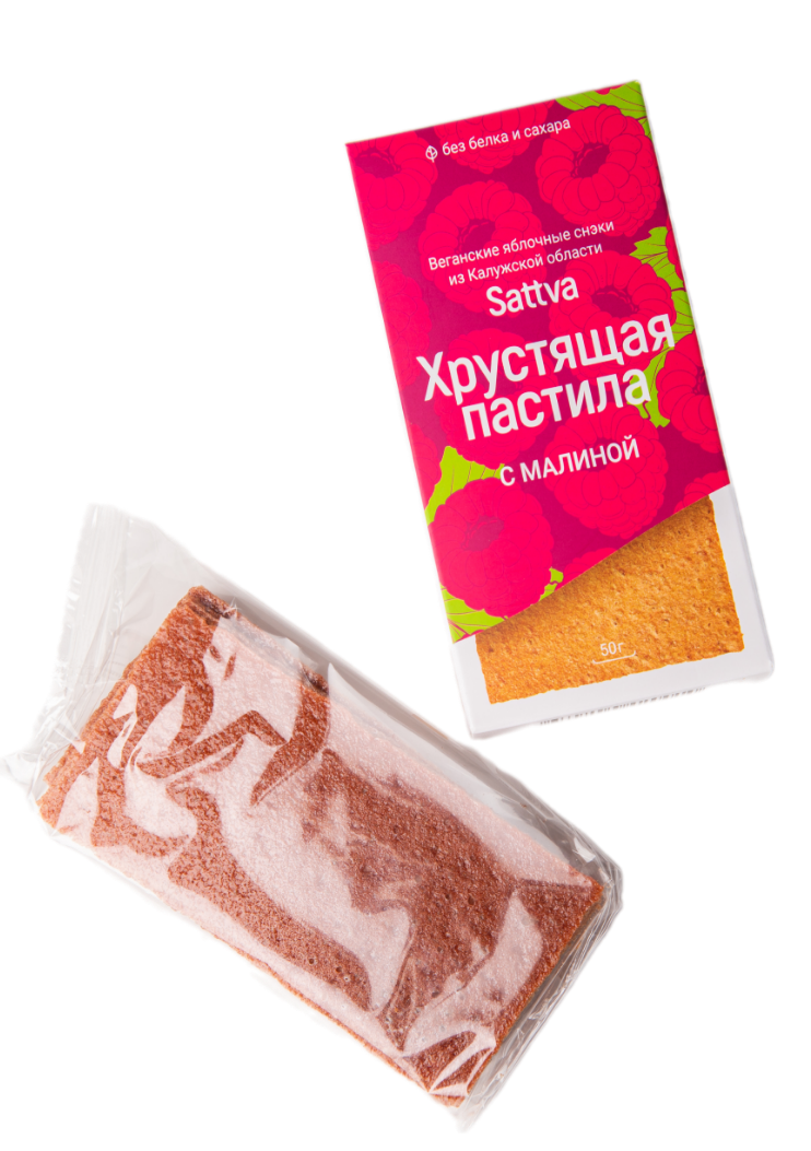 Пастила хрустящая Sattva 50г малина без белка и сахара