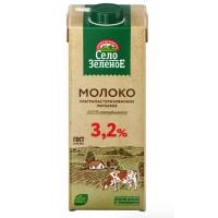 Молоко Село зеленое 0,95л 3,2% п/пак
