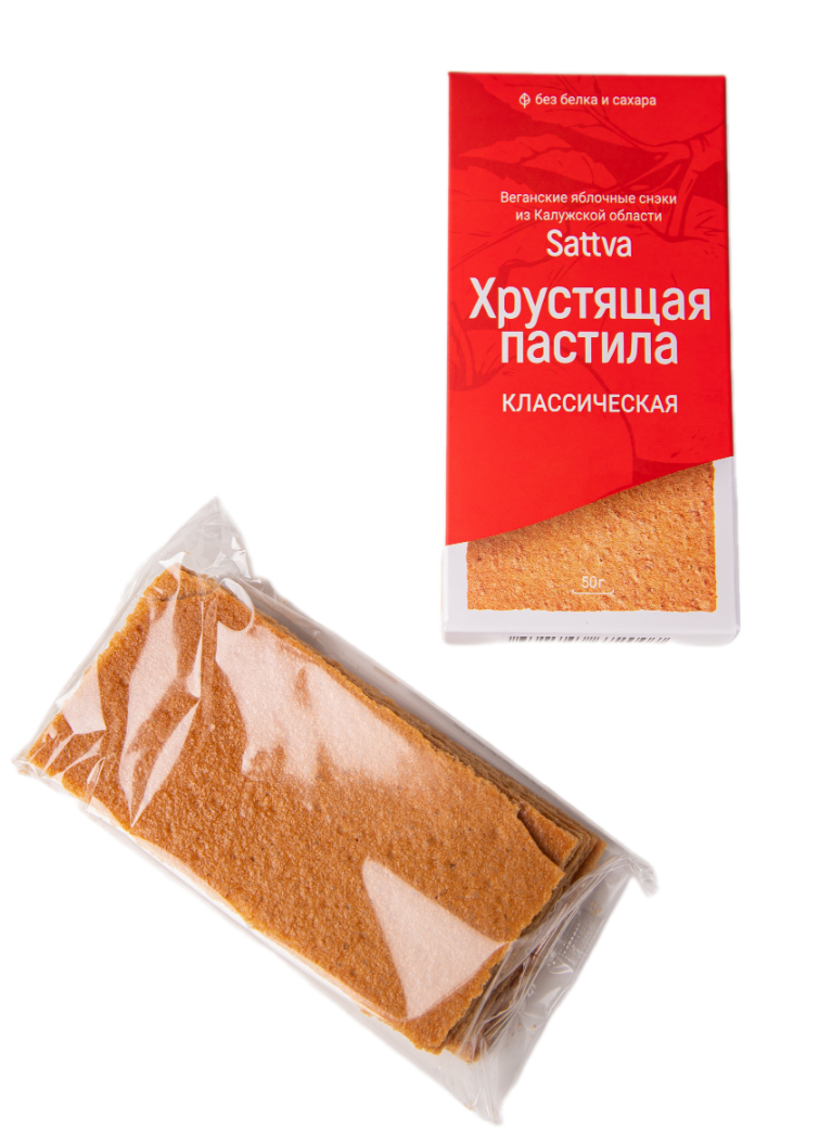 Пастила хрустящая Sattva 50г классическая без глютена и сахара