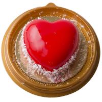 Пирожное Малина с белым шоколадом 55гр сердце