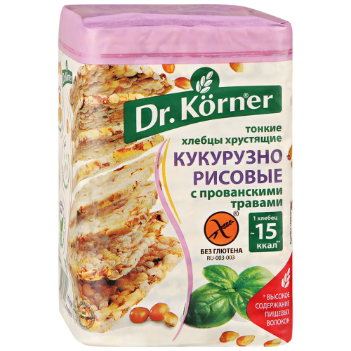 Хлебцы Dr.Korner 100гр кукурузно-рисовые с прован.травами