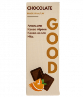 Шоколад на меду Good 25гр темный шоколад/апельсин