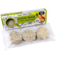 Котлеты рыбные Дон Креветон 300гр из трески с морской капустой в панировке с/м