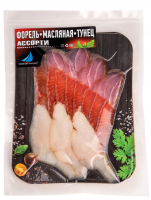 Ассорти рыбное 150г (форель, масляная, тунец) х/к в/у Дивный берег