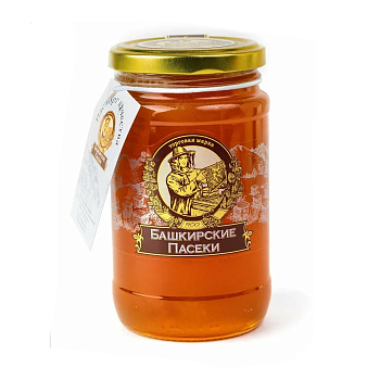 Мед Пасеки 500гр цветочный с сотой ст/б Башкирские пасеки