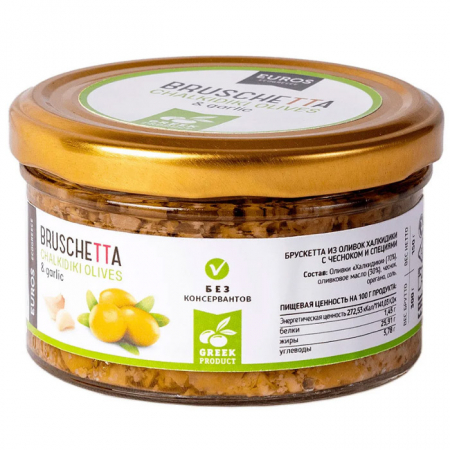 Брускетта из оливок Халкидики Eco Greece 150г ст/б 