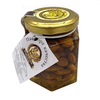 Мед Сотка 220гр цветочный с миндалем ст/б Башкирские пасеки