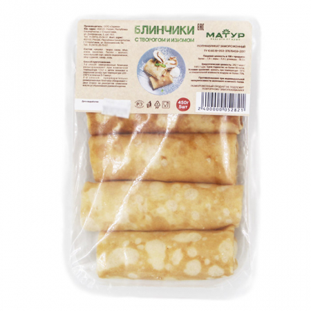 Блинчики заморож с творогом и изюмом 5шт/450гр конт