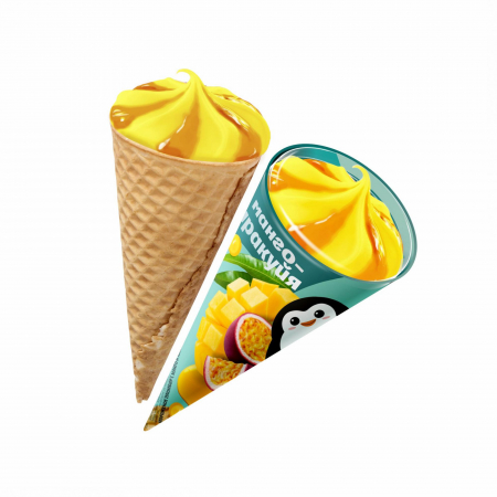 Мороженое 33 пингвина рожок 70гр манго/маракуйя