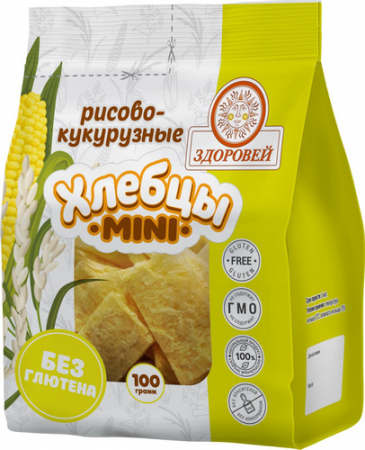 Хлебцы мини Здоровей 100гр рисово-кукурузные