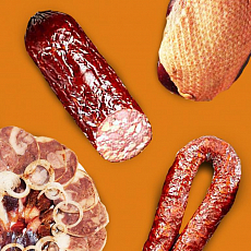 Колбасы, мясные деликатесы