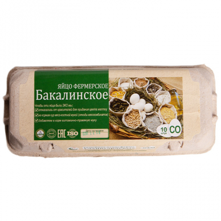 Яйцо деревенское отборное 10шт Бакалинская птицефабрика