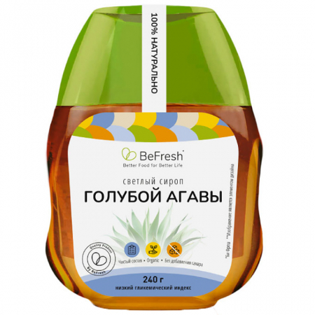 Сироп голубой агавы BeFresh 240г пл/б светлый