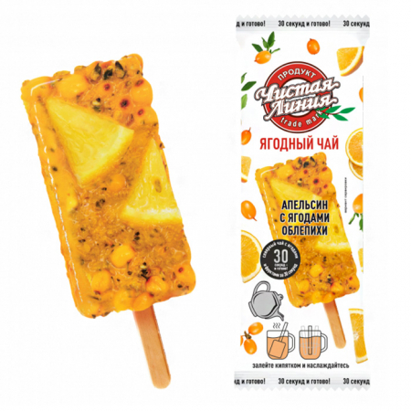 Чай Чистая линия замороженный на палочке 50г апельсин/облепиха