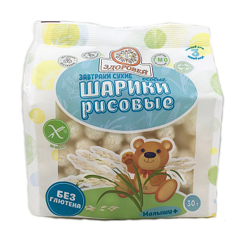 Шарики Здоровей рисовые 30гр без глютена