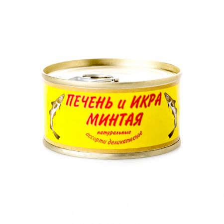 Печень и икра минтая Кайтес 120гр ж/б