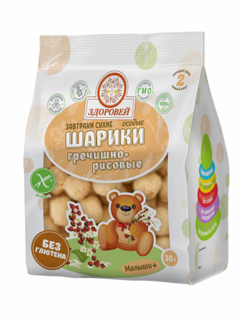Шарики Здоровей гречишно-рисовые 30гр без глютена