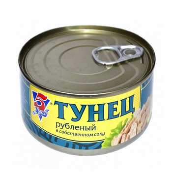 Тунец 5 морей рубленый в масле 185гр ж/б
