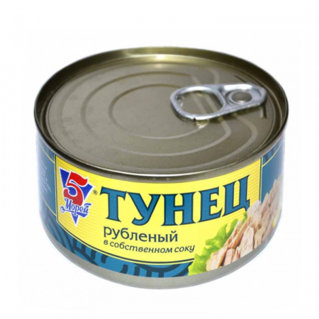 Тунец 5 морей рубленый в масле 185гр ж/б