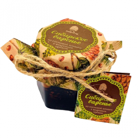 Варенье Сибирский кедр из сосновых шишек с кедровыми орехами 100гр ст/б 