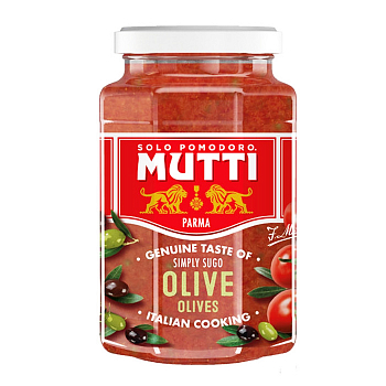 Соус MUTTI 400гр томатный с оливками ст/б