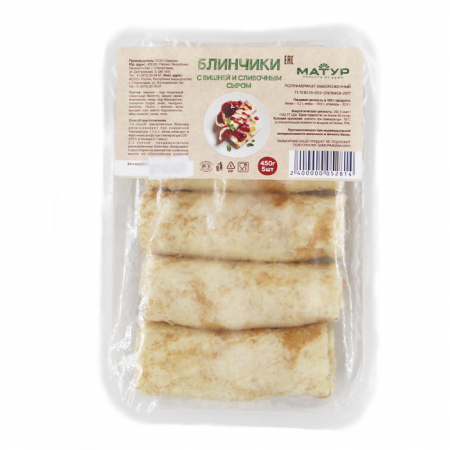 Блинчики заморож с вишней и сливочным сыром 5шт/450гр конт