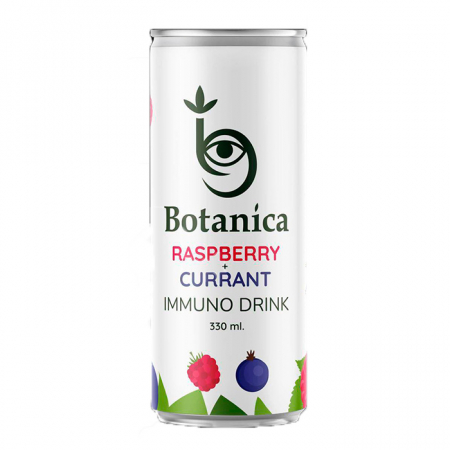 Напиток Botanica сл/газированный 330мл ж/б малина/смородина