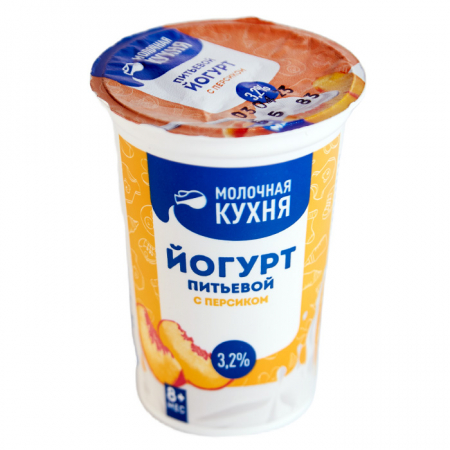 Йогурт Молочная кухня 240гр 3,2% персик пл/ст