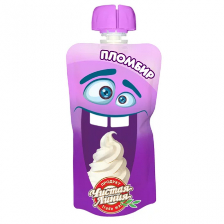 Мороженое Чистая линия Пломбир ванильный 70г дой-пак 