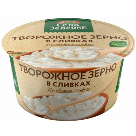 Творожное зерно в сливках Село зеленое 130гр 5%