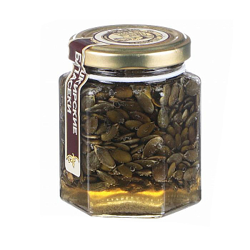 Мед Сотка 220гр цветочный с семенами тыквы ст/б Башкирские пасеки