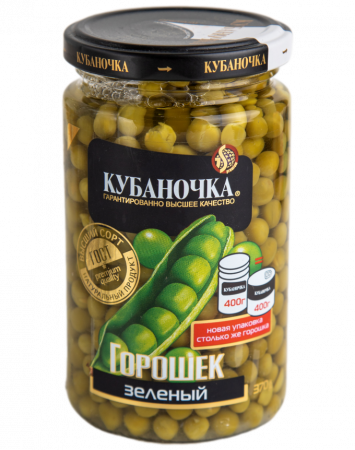 Зеленый горошек Кубаночка 370гр ст/б 