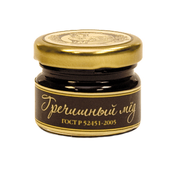 Мед цилиндр 40гр гречишный ст/б Башкирские пасеки