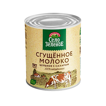 Молоко сгущенное Село зеленое 370гр 8,5% ж/б