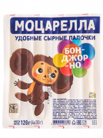 Сыр Моцарелла Бонджорно палочки 120гр 45% 
