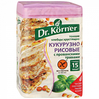 Хлебцы Dr.Korner 100гр кукурузно-рисовые с прован.травами