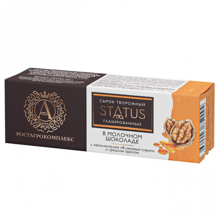 Сырок творожный РостАгроКомплекс 50гр с кленовым сиропом и грецким орехом в молоч.шоколаде