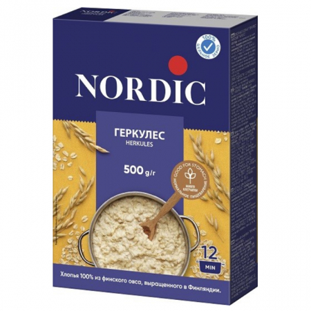 Хлопья NORDIC геркулес 500гр к/к