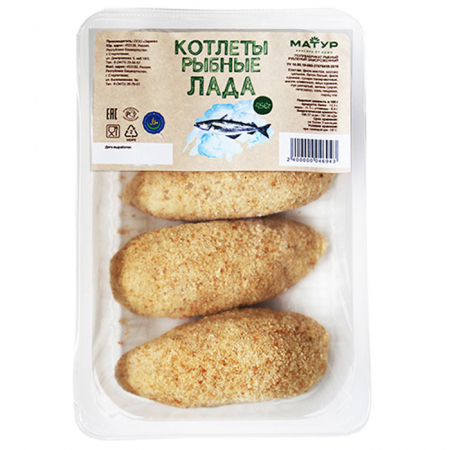 Котлеты рыбные Лада п/ф з/м 4шт/456гр конт