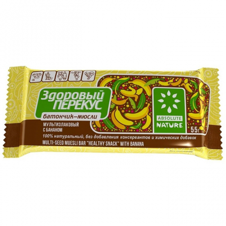 Батончик Здоровый перекус 55гр банан