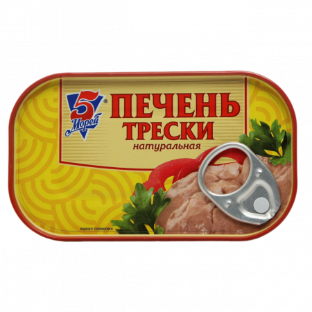 Печень трески 5 морей 120г натуральная ж/б ключ