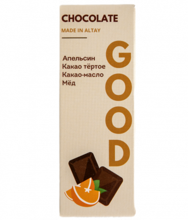 Шоколад на меду Good 25гр темный шоколад/апельсин