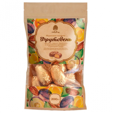 Конфеты Фрутодень 200г финиковые с кедровыми орешками