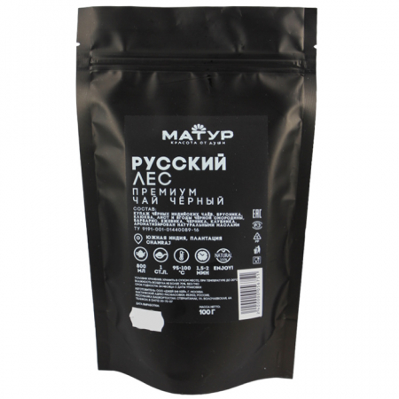 Чай Матур Русский лес 100гр черный индийский чай 