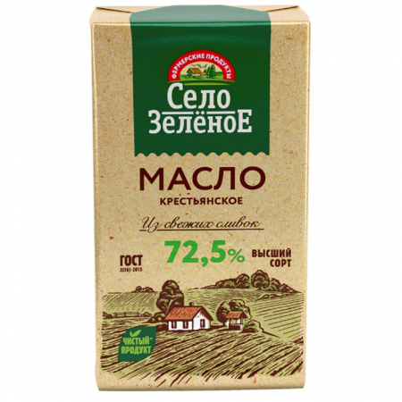 Масло слив Село зеленое 175гр 72,5% в/с ГОСТ 