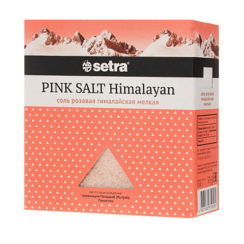 Соль Setra 500гр розовая гималайская мелкая
