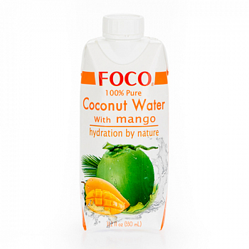 Вода кокосовая Foco 0,33л манго т/пак