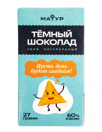 Шоколад Матур 27г темный 60% какао